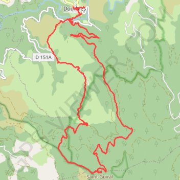 Itinéraire Dourbies - Saint Guiral, distance, dénivelé, altitude, carte, profil, trace GPS