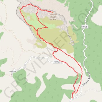 Itinéraire Castillo Mayor, distance, dénivelé, altitude, carte, profil, trace GPS