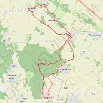 Itinéraire WY DIT JOLI VILLAGE, distance, dénivelé, altitude, carte, profil, trace GPS