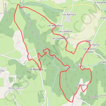 Itinéraire Les Pierrys (prés de Billom), distance, dénivelé, altitude, carte, profil, trace GPS