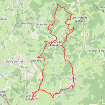 Itinéraire Rando du Pot au Feu - Saint-Jean-la-Bussière, distance, dénivelé, altitude, carte, profil, trace GPS