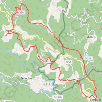 Itinéraire La Crêtre d'Aujac, distance, dénivelé, altitude, carte, profil, trace GPS
