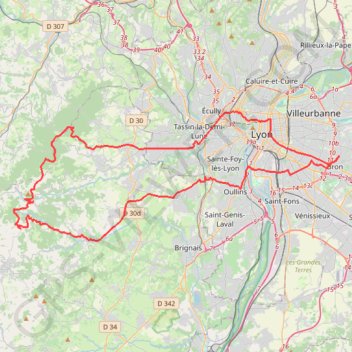 Itinéraire Bron Cyclisme, distance, dénivelé, altitude, carte, profil, trace GPS