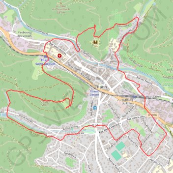 Itinéraire Marche Thann, distance, dénivelé, altitude, carte, profil, trace GPS