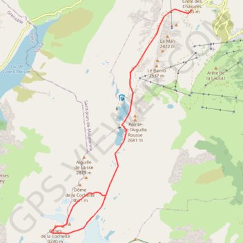 Itinéraire Cimes de la Cochette, distance, dénivelé, altitude, carte, profil, trace GPS