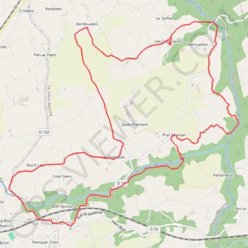 Itinéraire Du Vieux-Marché aux Sept-Saints, distance, dénivelé, altitude, carte, profil, trace GPS