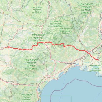 Itinéraire Route Napoléon J1 : Marssac-sur-Tarn à Arles, distance, dénivelé, altitude, carte, profil, trace GPS
