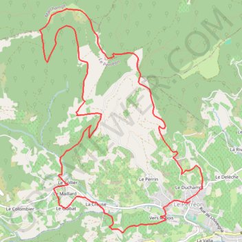 Itinéraire Le Perréon, distance, dénivelé, altitude, carte, profil, trace GPS
