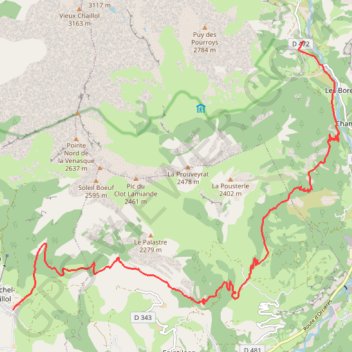 Itinéraire Du Gîte Les Gondoins au Gîte Le Chamois (Tour du Vieux Chaillol), distance, dénivelé, altitude, carte, profil, trace GPS
