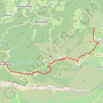 Itinéraire modification duilhac-tuchan gite saint roch, distance, dénivelé, altitude, carte, profil, trace GPS