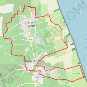 Itinéraire Fort Médoc - Lamarque, distance, dénivelé, altitude, carte, profil, trace GPS