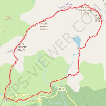 Itinéraire Étang d'Arbu - Pic des Trois Seigneurs, distance, dénivelé, altitude, carte, profil, trace GPS