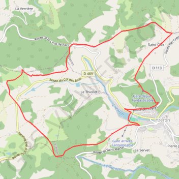 Itinéraire Yzeron - Tour des Brosses, distance, dénivelé, altitude, carte, profil, trace GPS