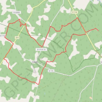 Itinéraire Doucs Nord autour de Cazalis, distance, dénivelé, altitude, carte, profil, trace GPS