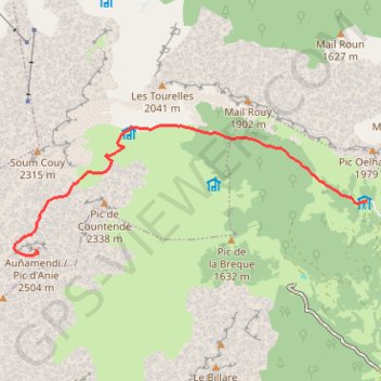 Itinéraire Le Pic d'Anie depuis le refuge de Labérouat, distance, dénivelé, altitude, carte, profil, trace GPS