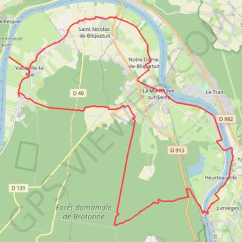 Itinéraire La route des chaumières - La Mailleraye-sur-Seine, distance, dénivelé, altitude, carte, profil, trace GPS