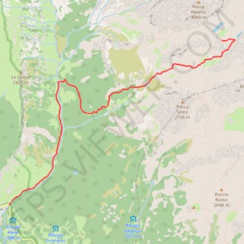 Itinéraire Viso en 2 jours - J1, distance, dénivelé, altitude, carte, profil, trace GPS