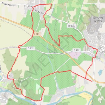 Itinéraire La Barque Vieille - Vers Pont du Gard, distance, dénivelé, altitude, carte, profil, trace GPS