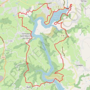 Itinéraire Du Barrage de Villerest au Barrage de Grangent en 10 boucles - Barrage de Villerest - Pont de Presle, distance, dénivelé, altitude, carte, profil, trace GPS
