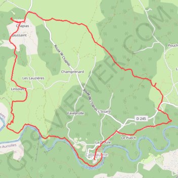 Itinéraire La Beaume-Chapias, Ardèche, distance, dénivelé, altitude, carte, profil, trace GPS