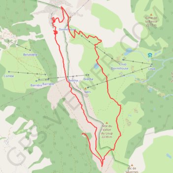 Itinéraire batterie-de-dormillouse-et-lacs-du-col-bas, distance, dénivelé, altitude, carte, profil, trace GPS