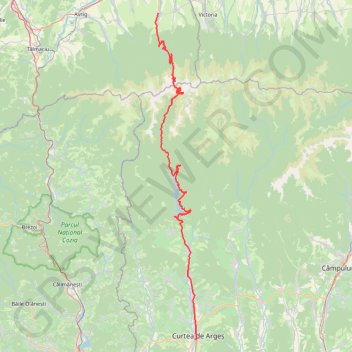 Itinéraire Curtea de Argeș, Roumanie - Cârțișoara, Roumanie, distance, dénivelé, altitude, carte, profil, trace GPS