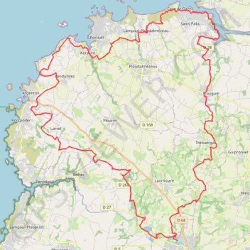 Itinéraire Grande Rando de Saint-Renan à Portsall, distance, dénivelé, altitude, carte, profil, trace GPS