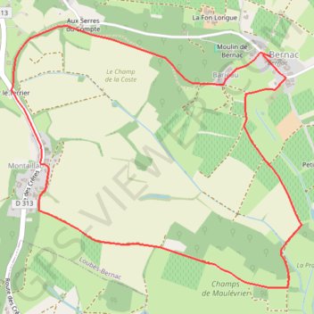 Itinéraire De l'église de Bernac à celle de Montaillac - Loubès-Bernac, distance, dénivelé, altitude, carte, profil, trace GPS