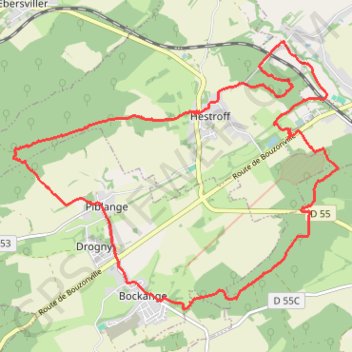 Itinéraire Piblange Hestroff Piblange, distance, dénivelé, altitude, carte, profil, trace GPS