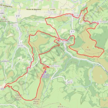 Itinéraire [Itinéraire] Circuit n°19 - Lourdes - Le Soum de Basta, distance, dénivelé, altitude, carte, profil, trace GPS