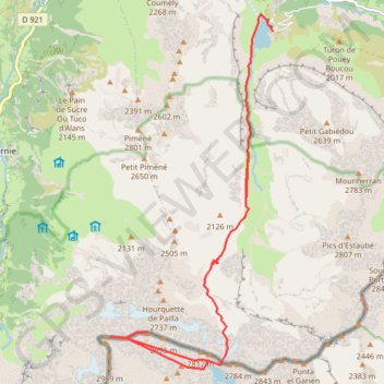 Itinéraire Pics d'Astazou depuis le barrage des Gloriettes, distance, dénivelé, altitude, carte, profil, trace GPS