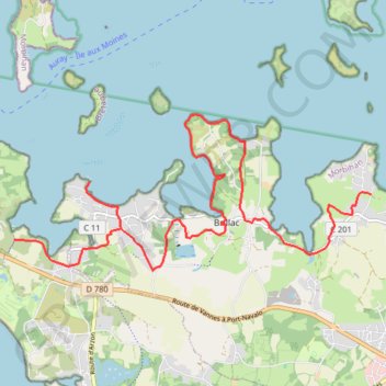 Itinéraire Tour du Golfe du Morbihan - Saint-Gildas-de-Rhuys, Sarzeau, distance, dénivelé, altitude, carte, profil, trace GPS