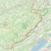 Itinéraire GTJ entre Mandeure et Pontarlier, distance, dénivelé, altitude, carte, profil, trace GPS