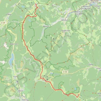 Itinéraire Traversée des Vosges - Le Hohneck au Grand Ballon, distance, dénivelé, altitude, carte, profil, trace GPS