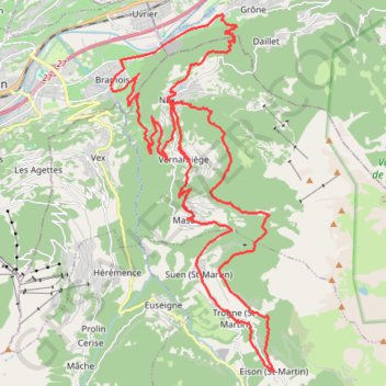 Itinéraire Bramois Nax Eison Pramagnon, distance, dénivelé, altitude, carte, profil, trace GPS