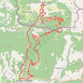 Itinéraire GPX Download: Catedral de la Seu de Urgell – Calbinyà boucle au départ de la Seu d'Urgell, distance, dénivelé, altitude, carte, profil, trace GPS