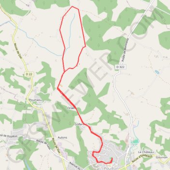 Itinéraire Grande Foulées de Noël - Pouillon, distance, dénivelé, altitude, carte, profil, trace GPS