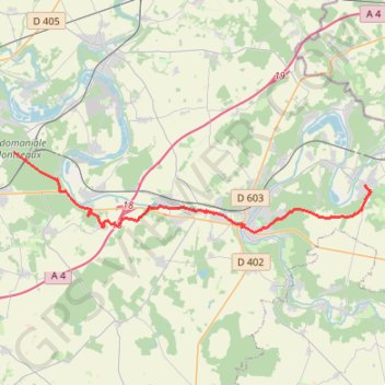 Itinéraire Les Bords de Marne - De la forêt de Montceaux à Saâcy-sur-Marne, distance, dénivelé, altitude, carte, profil, trace GPS