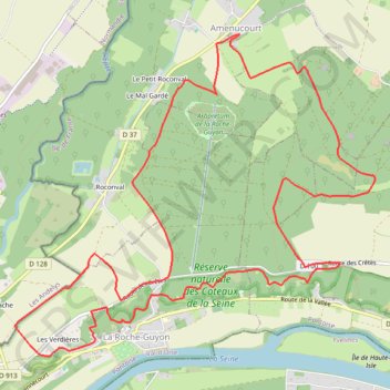 Itinéraire La Roche-Guyon, distance, dénivelé, altitude, carte, profil, trace GPS