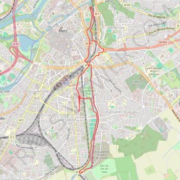 Itinéraire Sablon - Confluent - Magny, distance, dénivelé, altitude, carte, profil, trace GPS