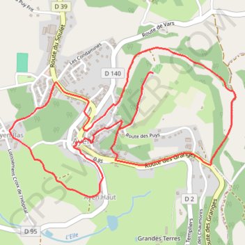 Itinéraire Randonnée des lavoirs et des Puys - Ayen - Pays Vézère Auvézère, distance, dénivelé, altitude, carte, profil, trace GPS