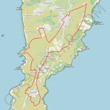 Itinéraire Circuit du Cap de la Chèvre, distance, dénivelé, altitude, carte, profil, trace GPS