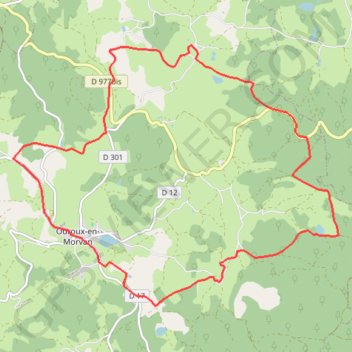 Itinéraire Parc du Morvan - Ouroux-en-Morvan, distance, dénivelé, altitude, carte, profil, trace GPS