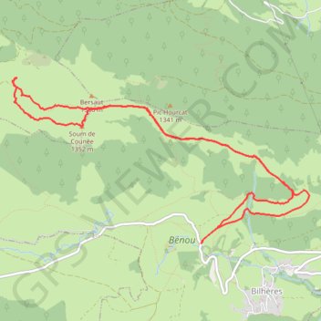 Itinéraire Cabane de Castillou, distance, dénivelé, altitude, carte, profil, trace GPS