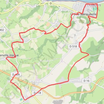 Itinéraire De Urville Nacqueville à Sainte-Croix-Hague, distance, dénivelé, altitude, carte, profil, trace GPS