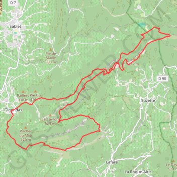 Itinéraire La Vauclusienne, distance, dénivelé, altitude, carte, profil, trace GPS
