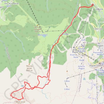 Itinéraire Mont Jovet par le Col du Lac, distance, dénivelé, altitude, carte, profil, trace GPS