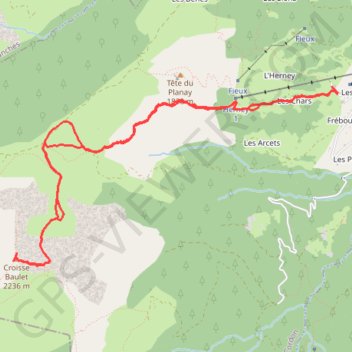 Itinéraire Croisse Baulet, distance, dénivelé, altitude, carte, profil, trace GPS