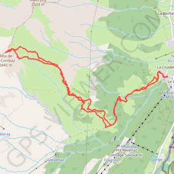 Itinéraire Tête de La Combaz, distance, dénivelé, altitude, carte, profil, trace GPS