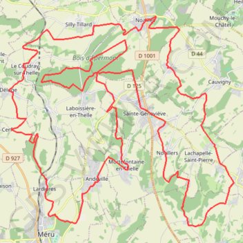 Itinéraire La Gauloisiènne - Mortefontaine-en-Thelle, distance, dénivelé, altitude, carte, profil, trace GPS